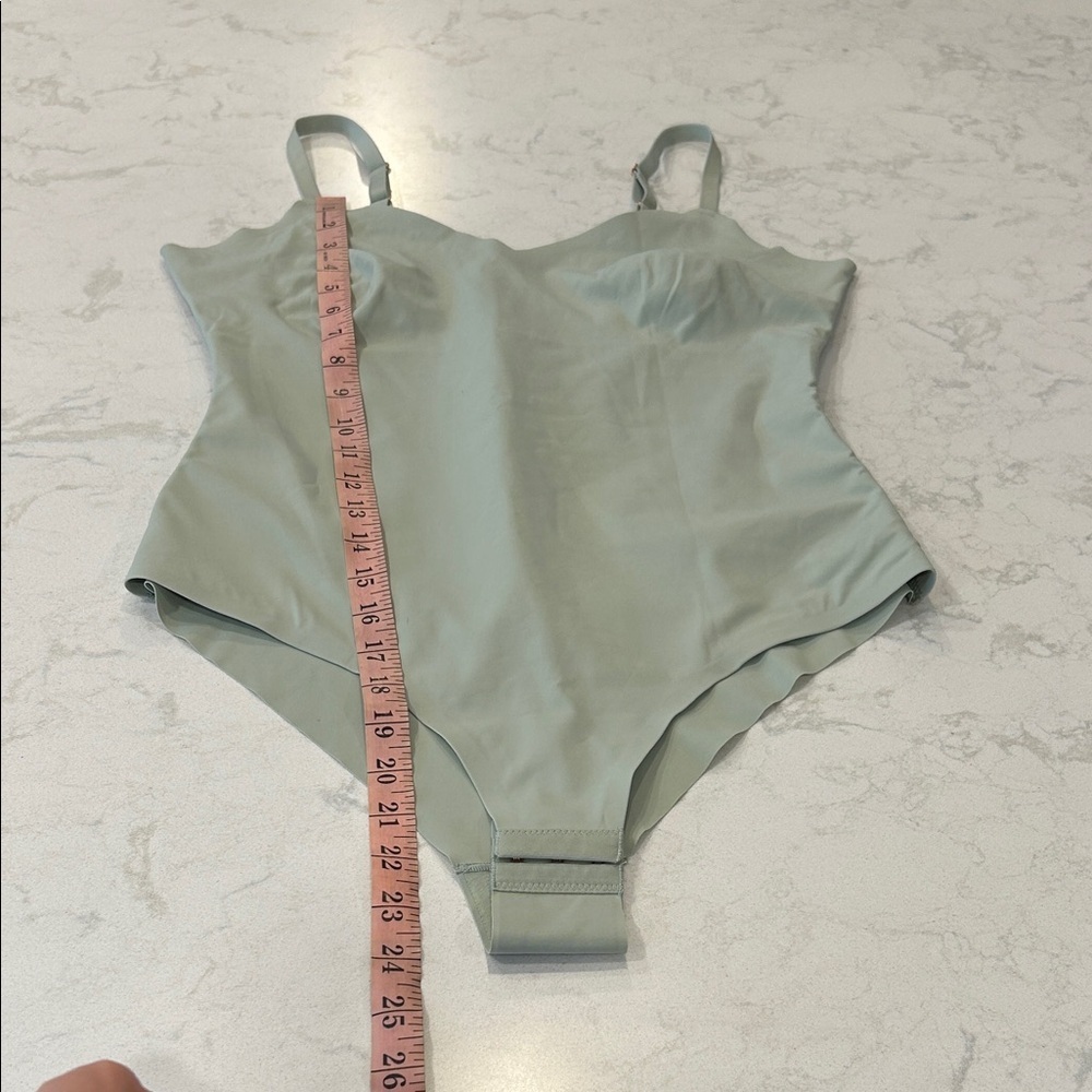 Pinsy Bonded Spaghetti Shapesuit V-Neck Cheeky Shapewear Sage Green Large - Picture 7 of 13